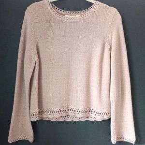 J. Jill Knit Crochet Pullover Sweater